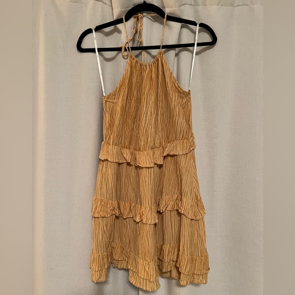 Ruffled Halter Dress in Mustard